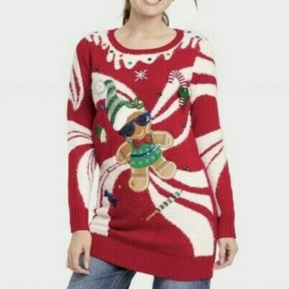 33 Degrees Gingerbread with Peppermint Candy Knit Ugly Christmas Sweater Size XS - Picture 14 of 15